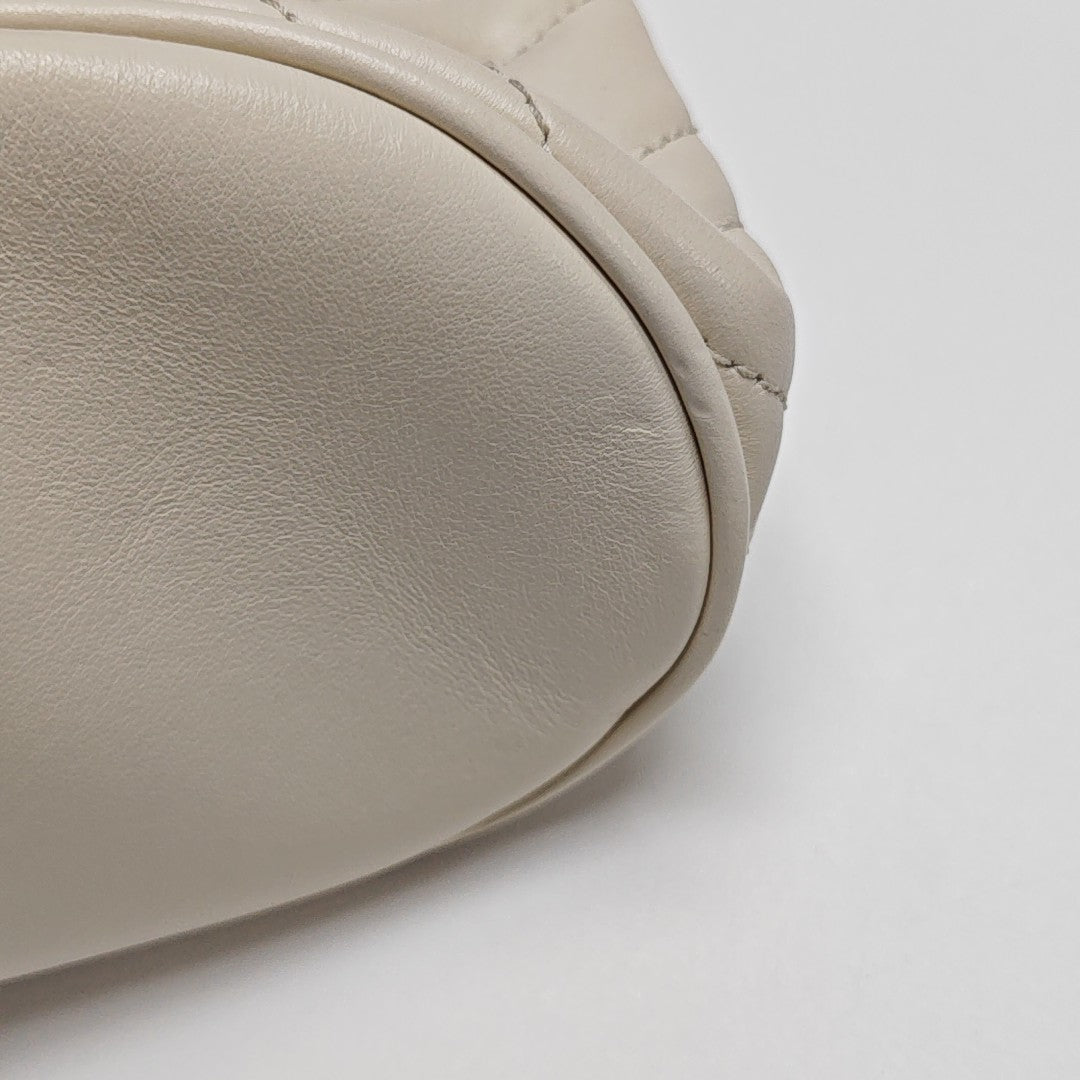 GG Marmont Mini Quilted Calfskin White