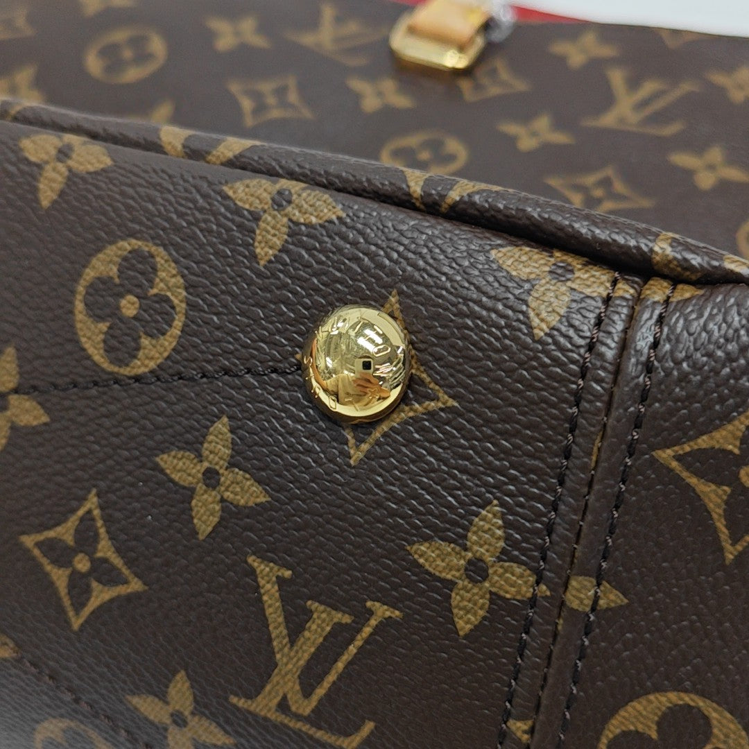 PALLAS MM Monogram Coated Canvas Brown