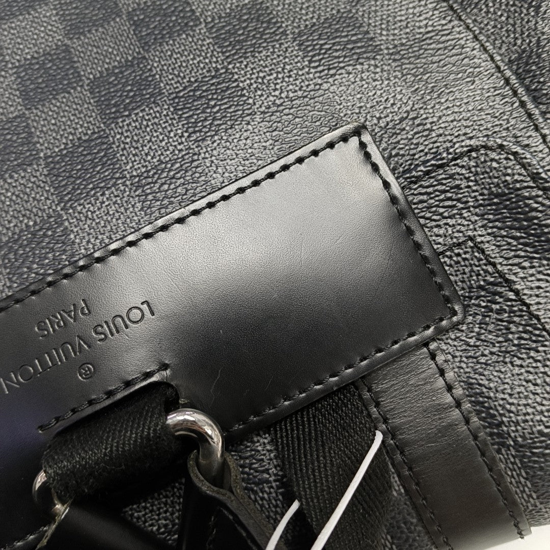 CHRISTOPHER MM Damier Graphite Coated Canvas Gray