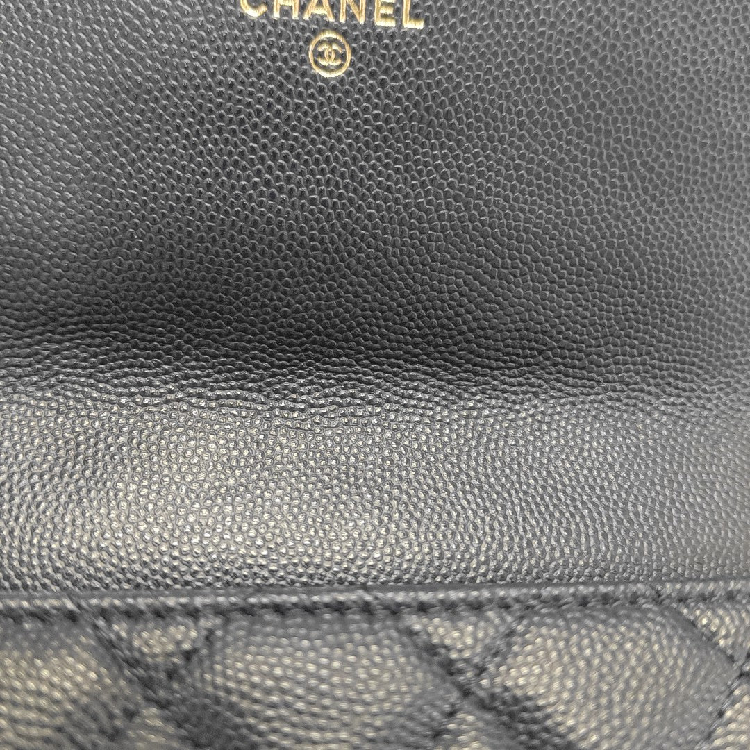 CLASSIC FLAP Mini Quilted Grained Calfskin Blue