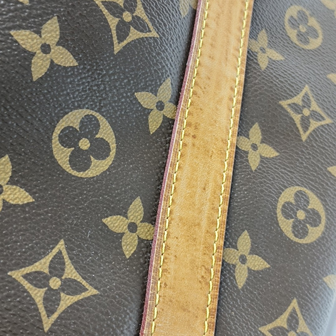 KEEPALL 50 Monogram Coated Canvas Brown