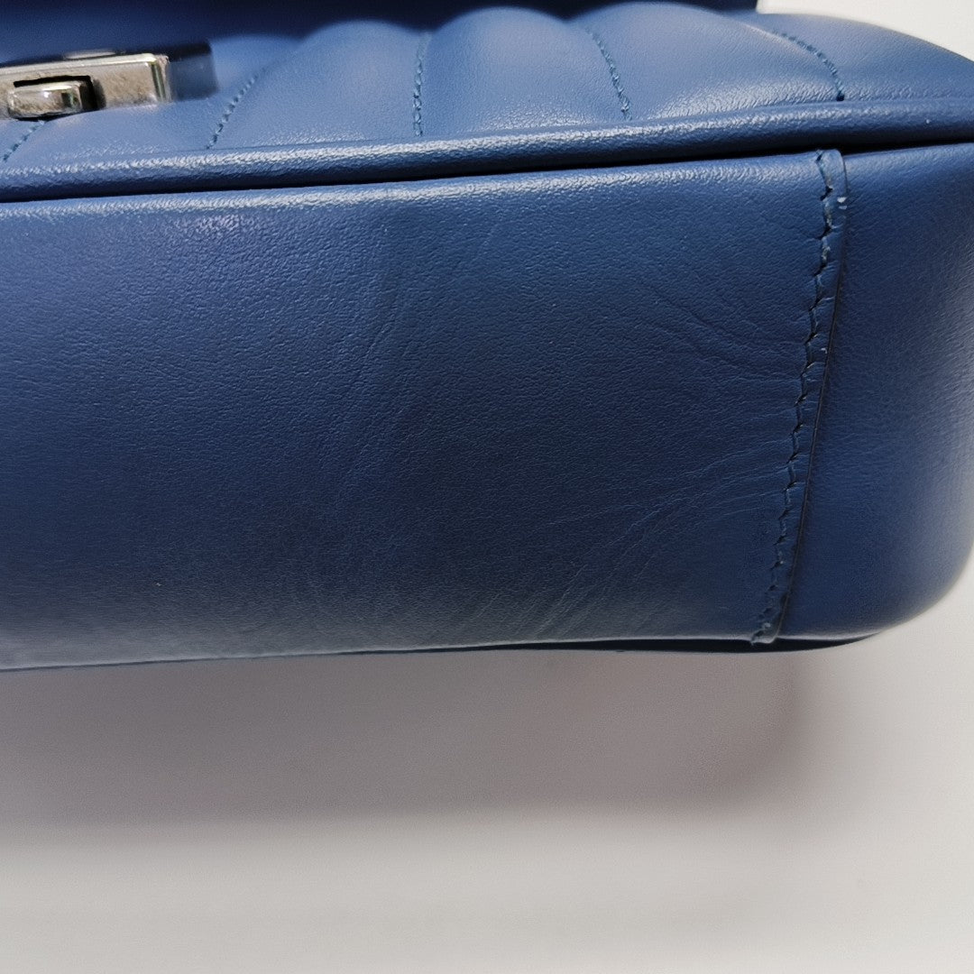 GG Marmont Small Quilted Calfskin Blue