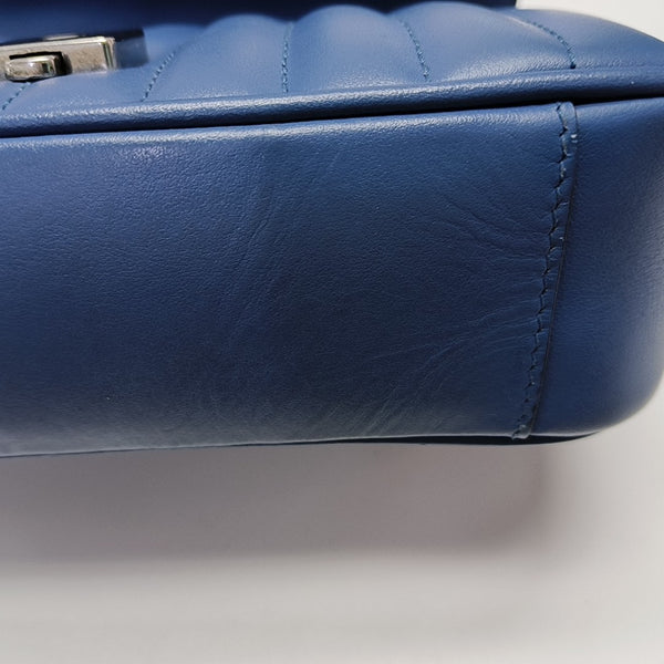 GG Marmont Small Quilted Calfskin Blue