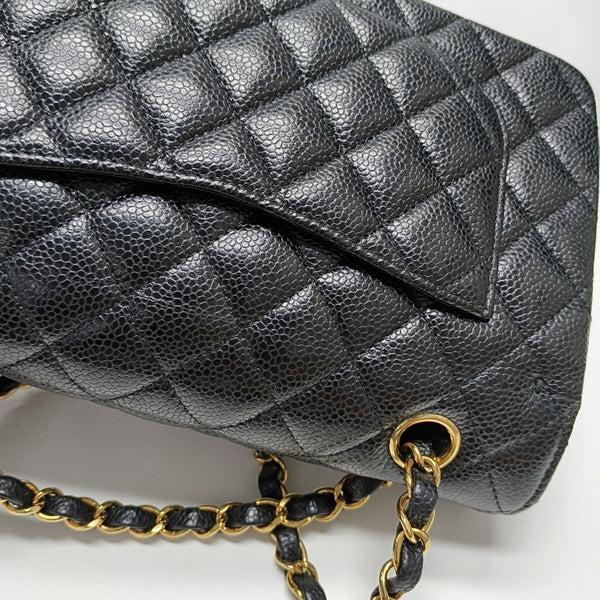 CLASSIC FLAP Small Quilted Grained Calfskin Black