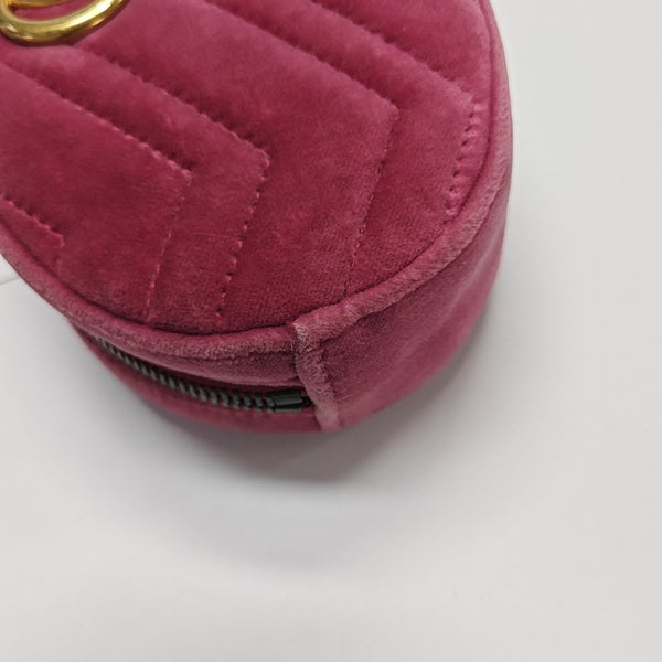 GG Marmont Super Mini Quilted Velvet Red