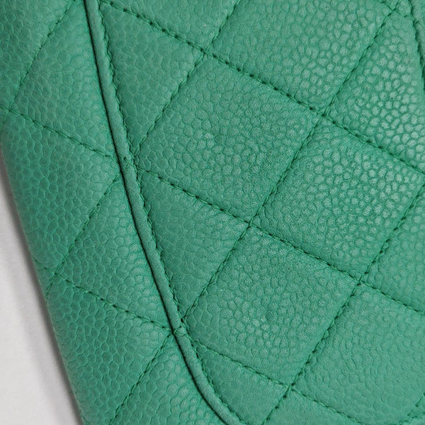 CLASSIC FLAP Mini Quilted Grained Calfskin Green