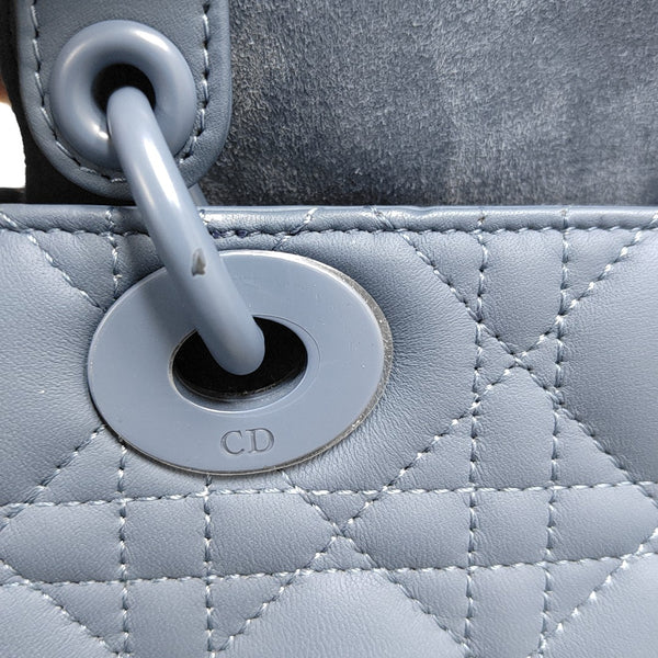 Lady Dior Small Cannage Lambskin Blue