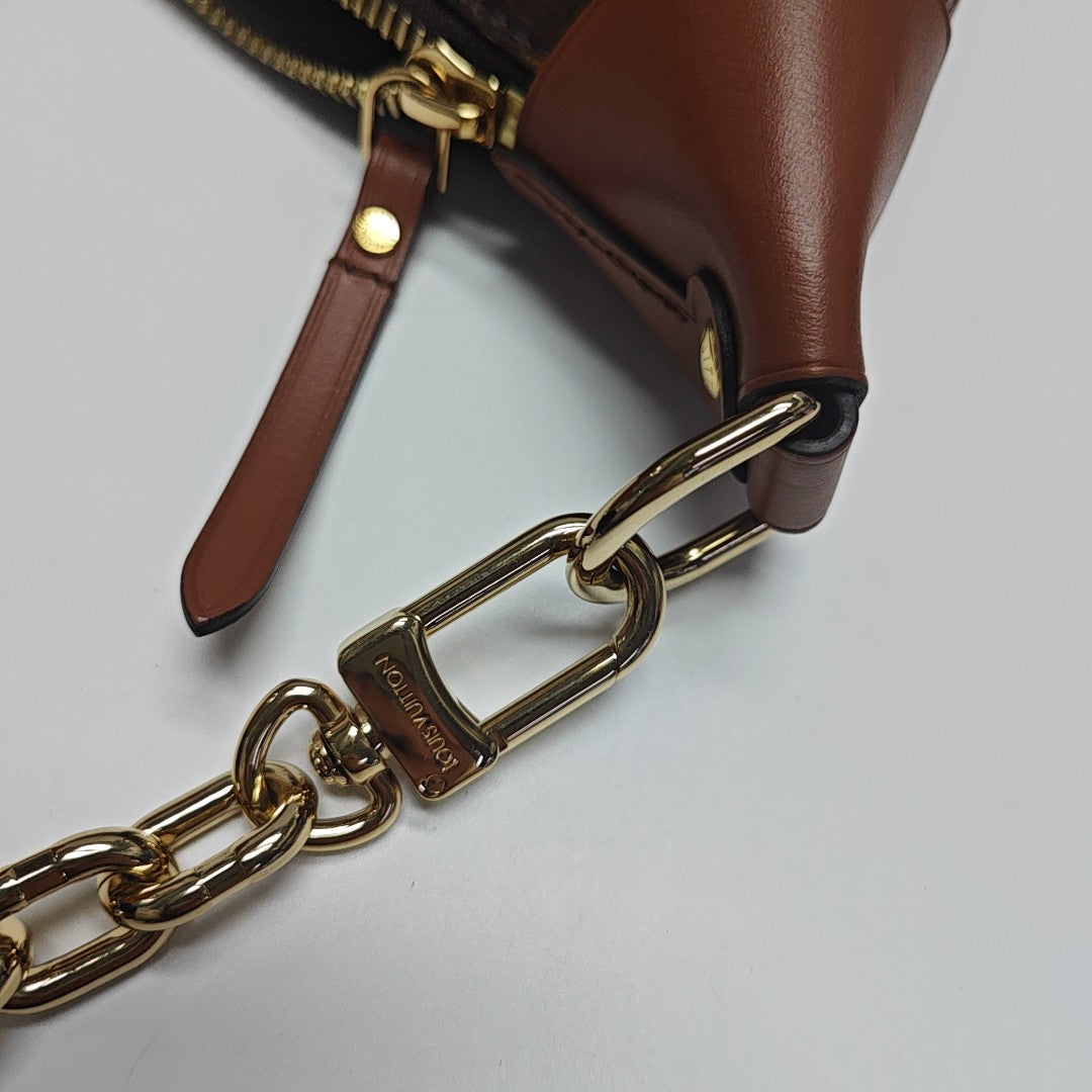 LOOP HOBO Monogram Coated Canvas Brown