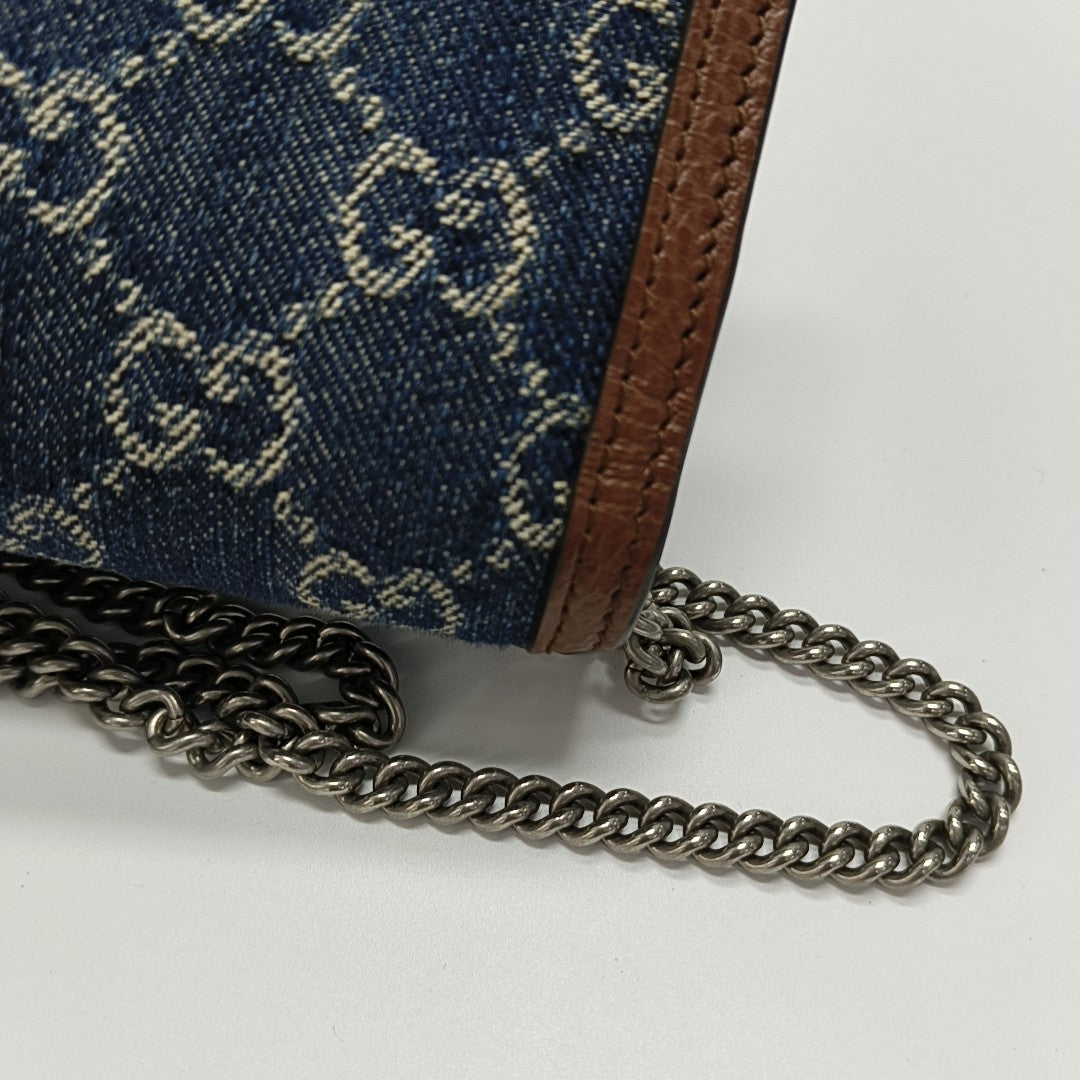 Authenticated pre-owned  Dionysus Super Mini Monogram Denim Blue - Shoulder Bag at Looply
