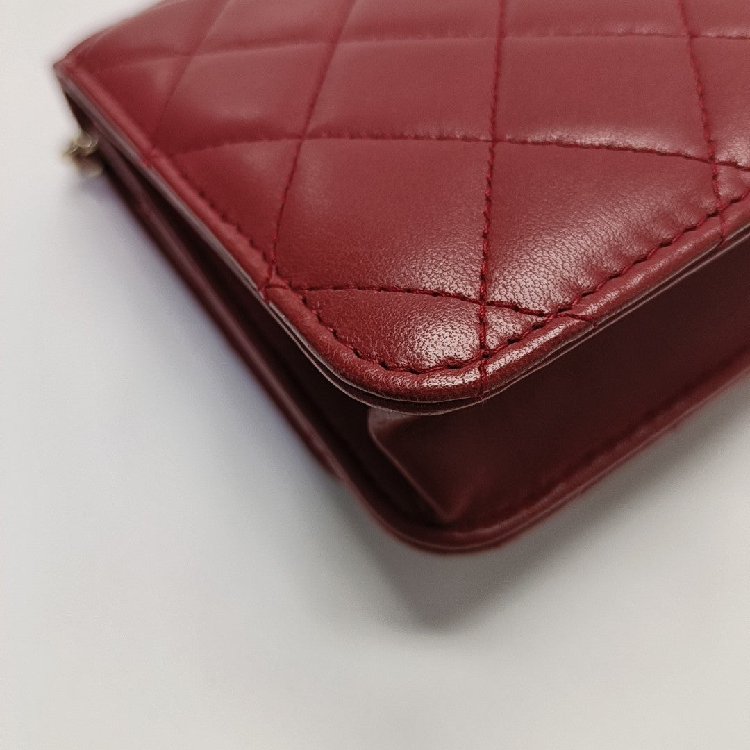 WOC Quilted Lambskin Red