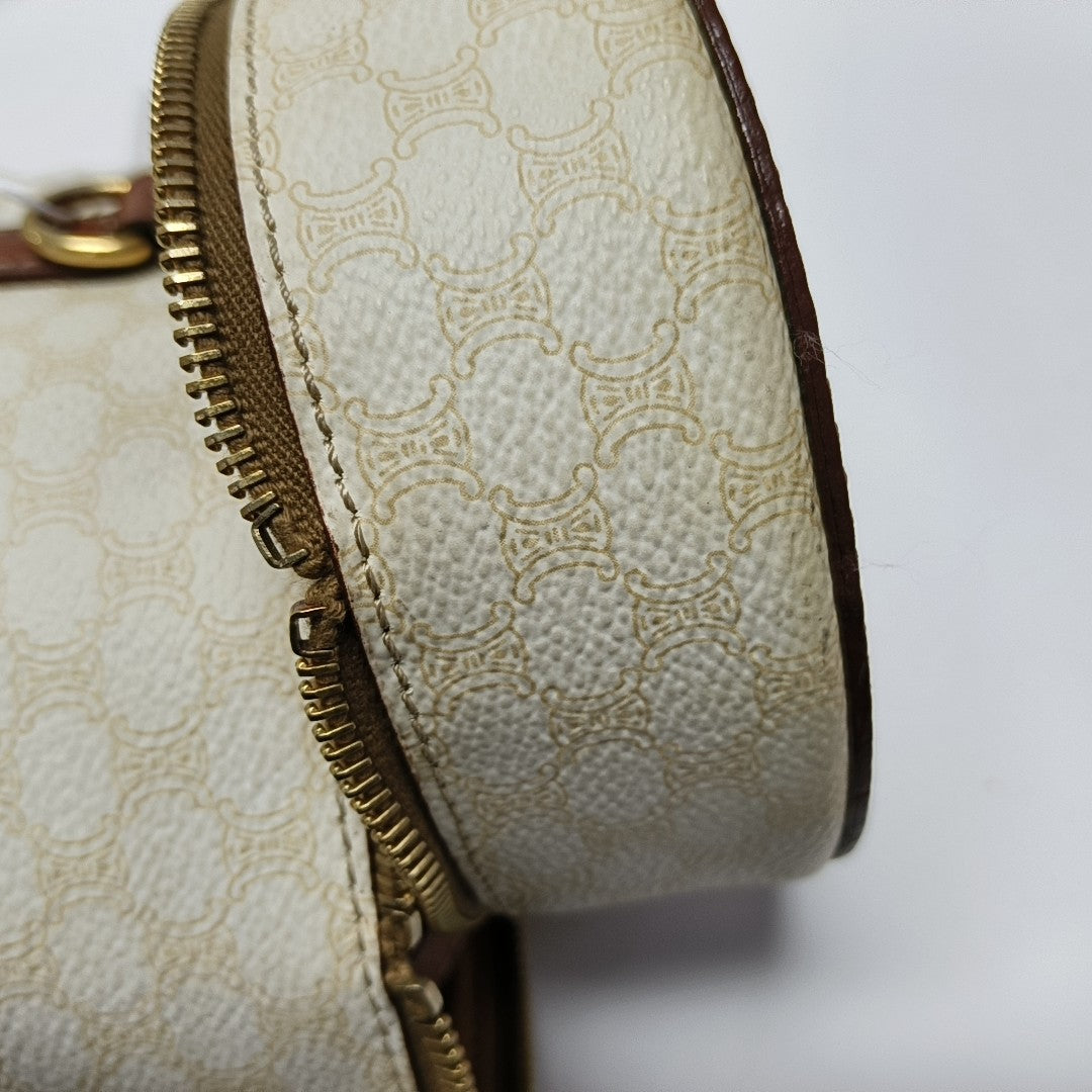 Coated Canvas Shoulder Bag White