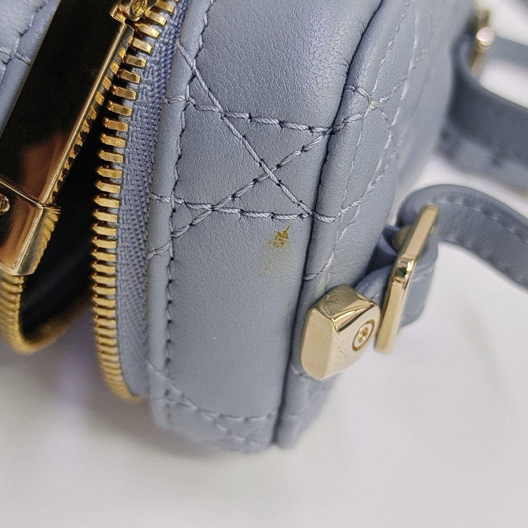 Vanity Lady Dior Mini Cannage Lambskin Blue
