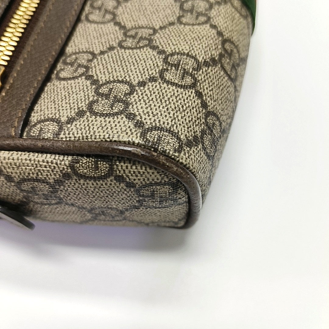 Ophidia Small Monogram Coated Canvas Beige