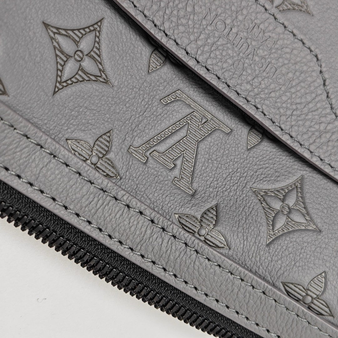 TRIO Monogram Calfskin Gray – Looply