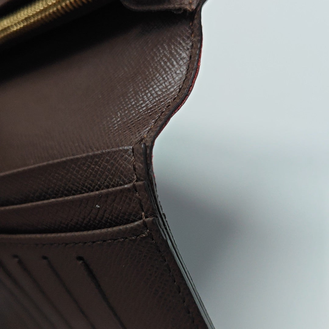 BRAZZA Damier Ebene Coated Canvas Brown Wallet
