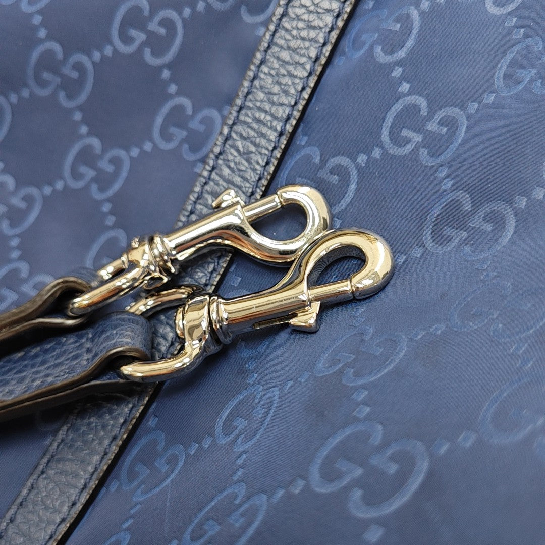 Monogram Nylon Tote Bag Blue