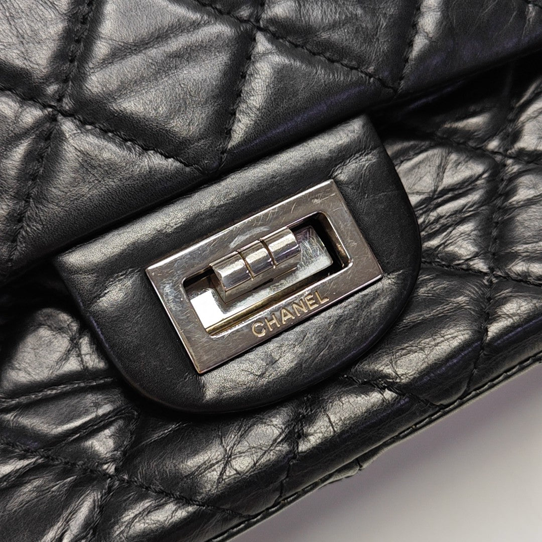 2.55 Maxi Quilted Calfskin Black