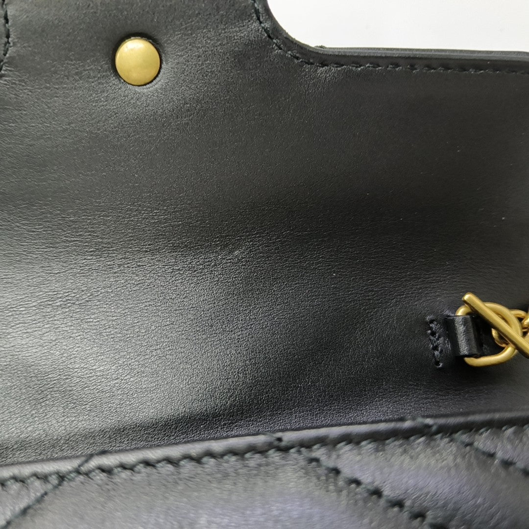 GG Marmont Mini Quilted Calfskin Black