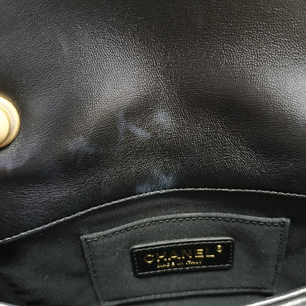 Quilted Lambskin Shoulder Bag Black