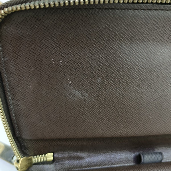 ZIPPY Damier Ebene Coated Canvas Brown Wallet