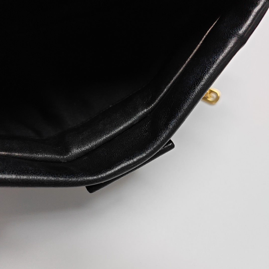 Quilted Lambskin Shoulder Bag Black