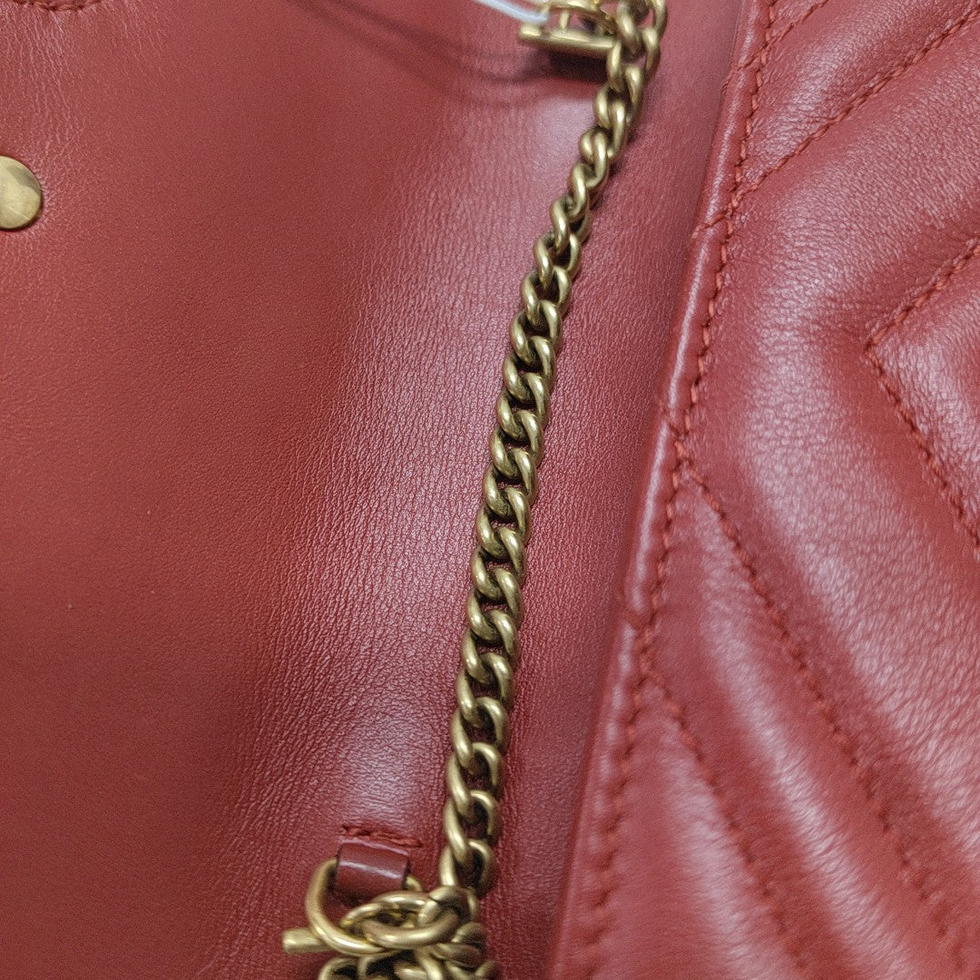 GG Marmont Mini Quilted Calfskin Red