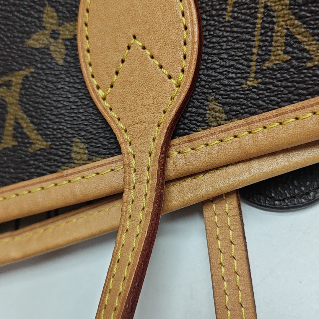 NEVERFULL MM Monogram Coated Canvas Brown