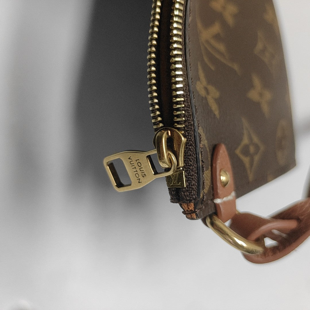LOW KEY HOBO MM Monogram Calfskin Brown