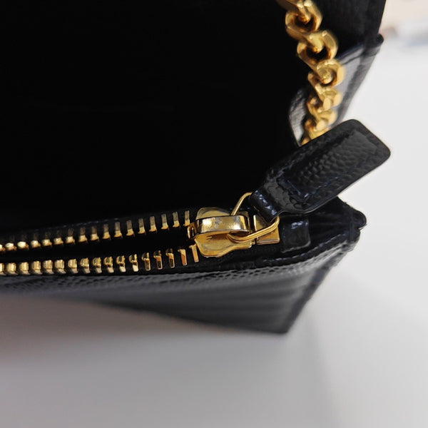 MONOGRAM Chevron Calfskin Black