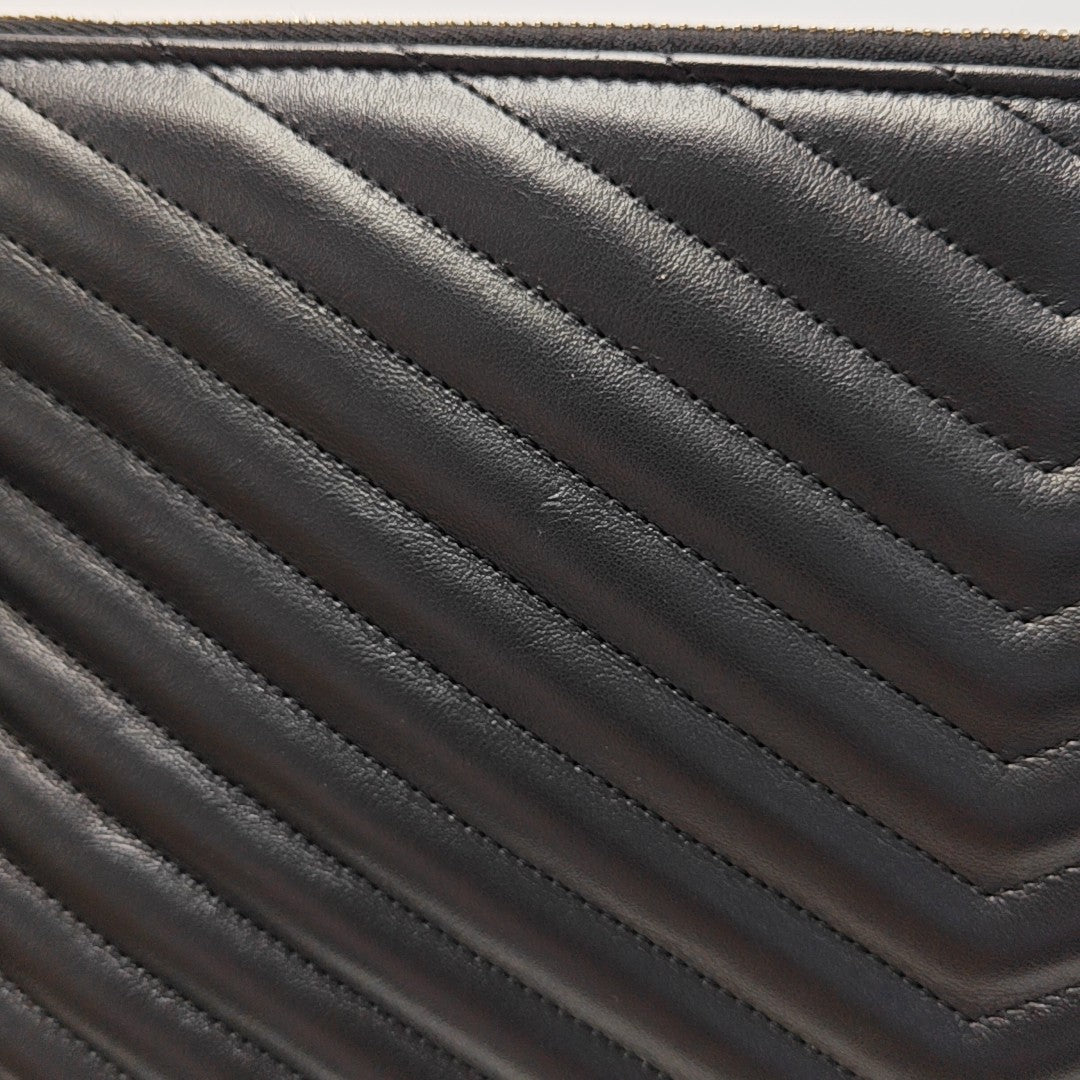 MONOGRAM Chevron Calfskin Black