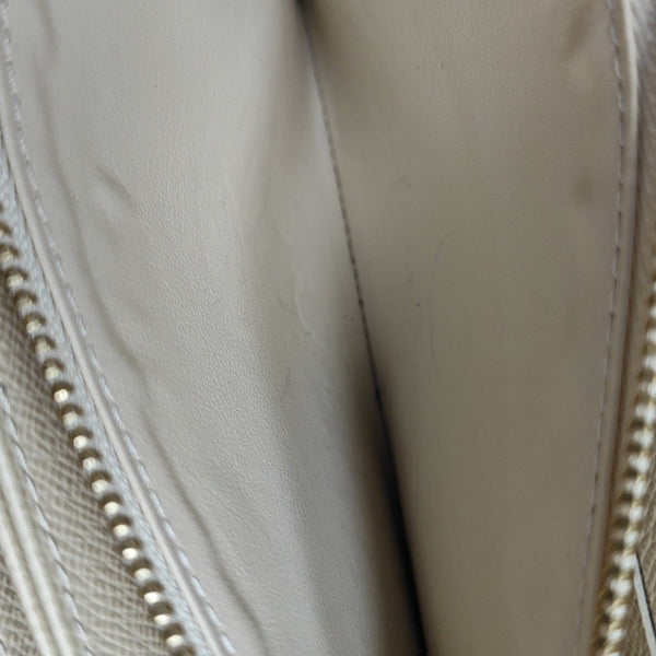 ZIPPY Damier Azur Coated Canvas White Wallet