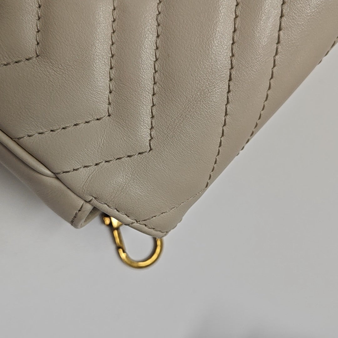 GG Marmont Mini Quilted Calfskin White