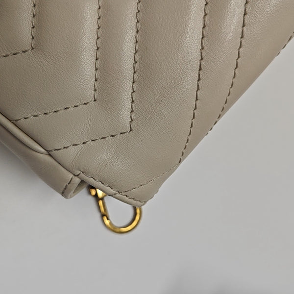GG Marmont Mini Quilted Calfskin White
