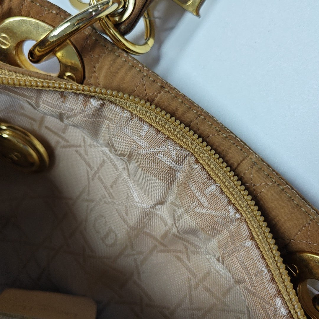 Lady Dior Medium Cannage Fabric Brown