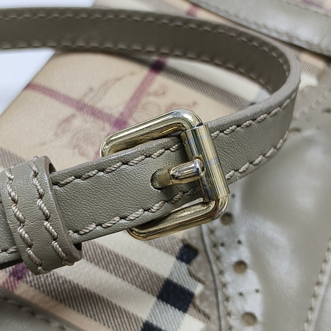 Coated Canvas Shoulder Bag Beige