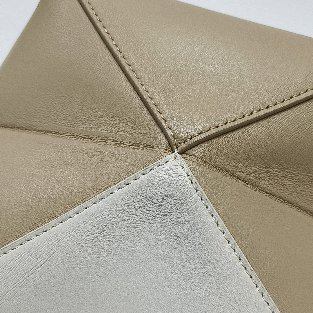 Puzzle Fold Mini Quilted Calfskin Beige