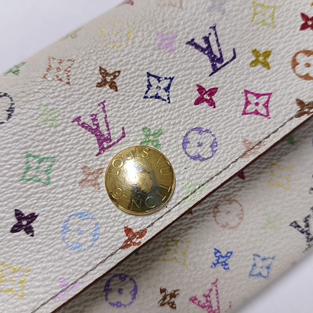 LV × TM PORTE MONNAIE Monogram Coated Canvas White Wallet