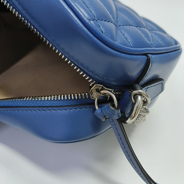 GG Marmont Mini Quilted Calfskin Blue