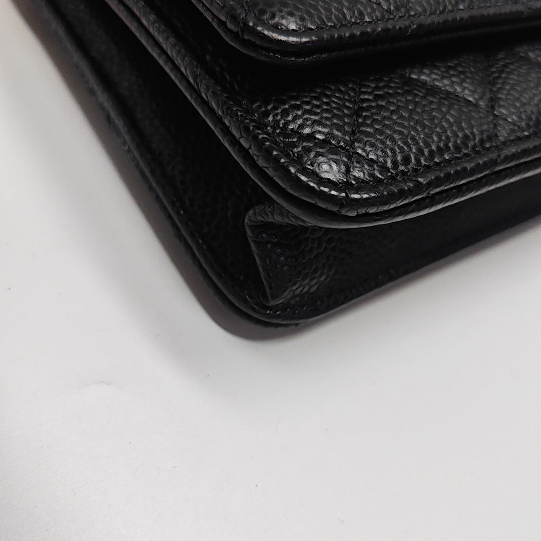WOC Quilted Grained Calfskin Black