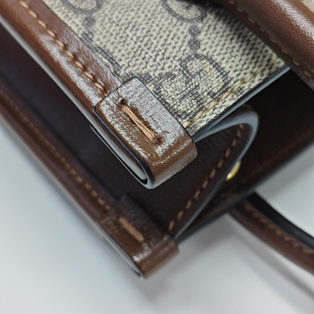 Retro Mini Monogram Coated Canvas Beige
