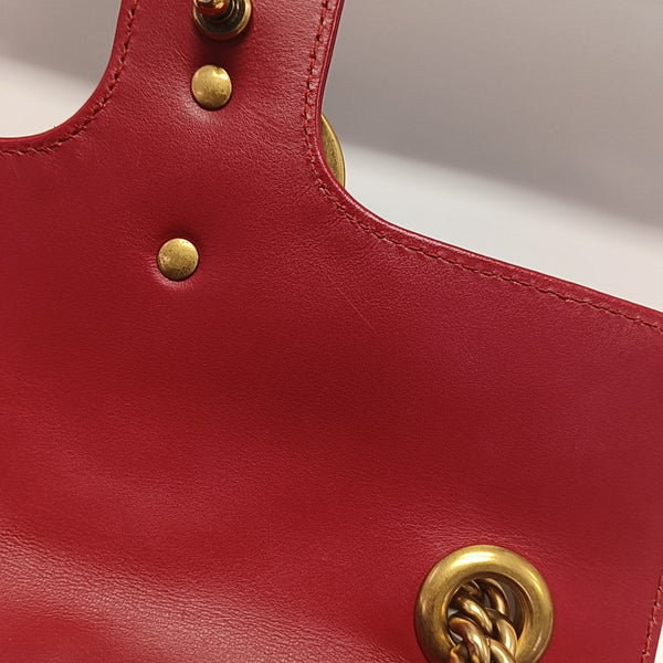 GG Marmont Small Quilted Calfskin Red