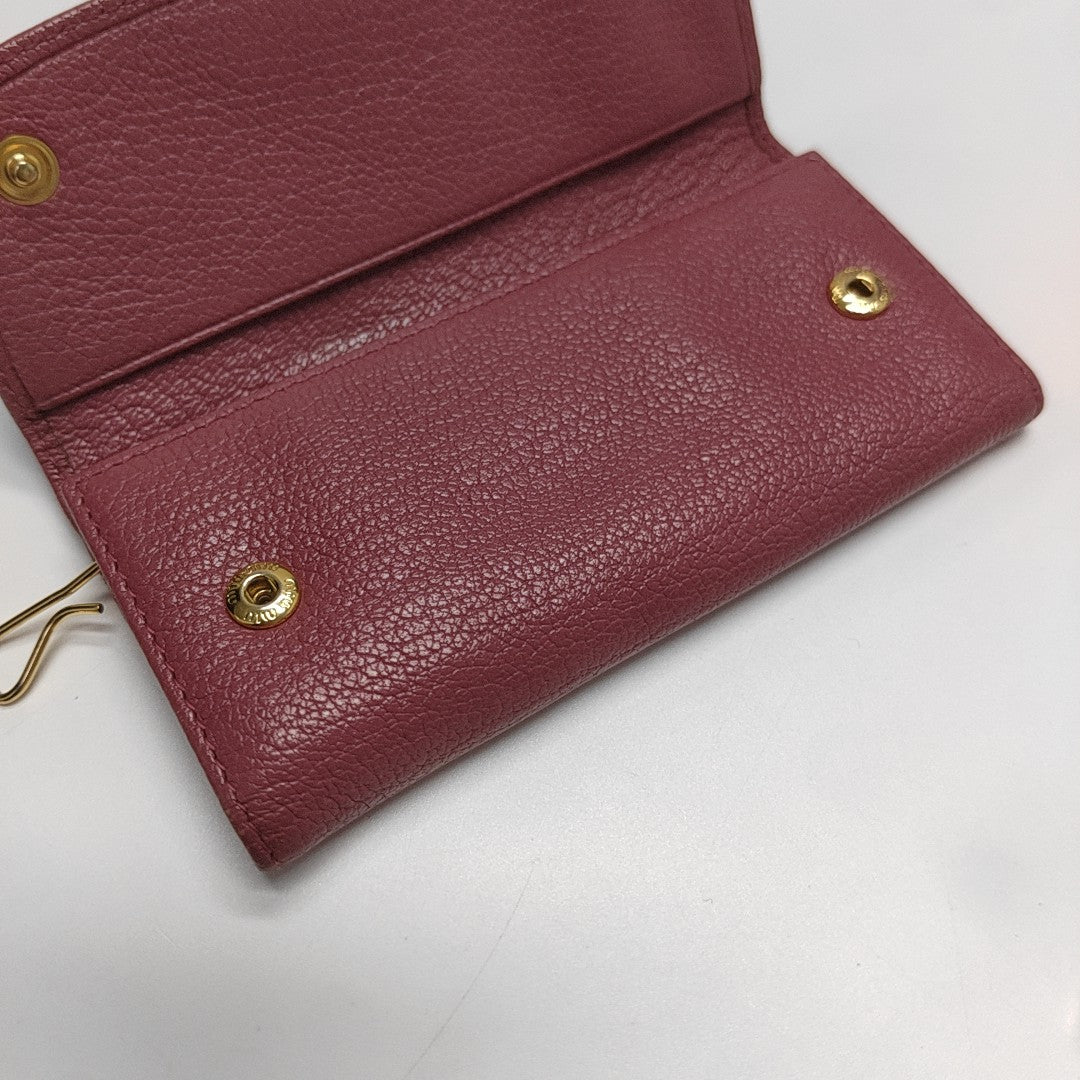Leather Wallet Beige