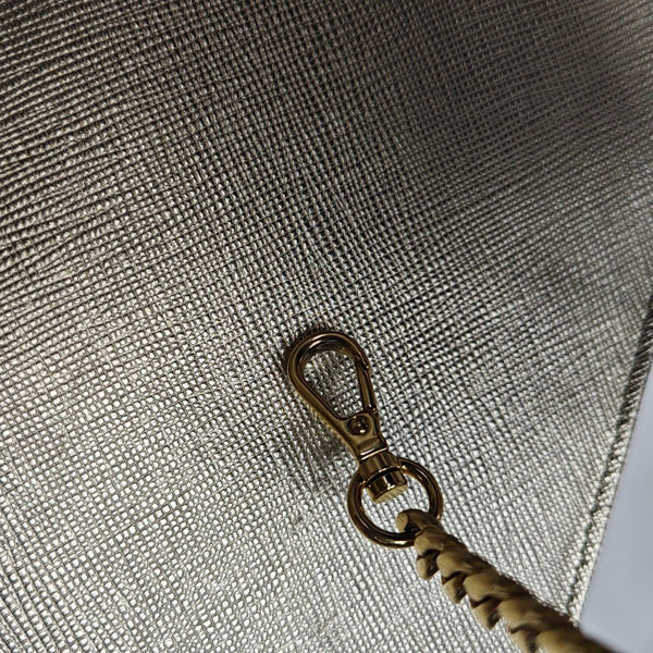 Saffiano Calfskin Shoulder Bag Gold