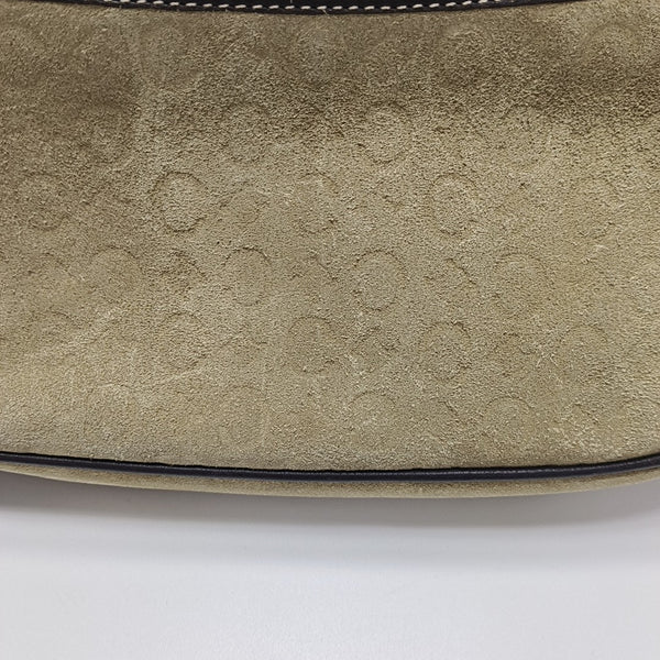 Suede Top Handle Bag Beige