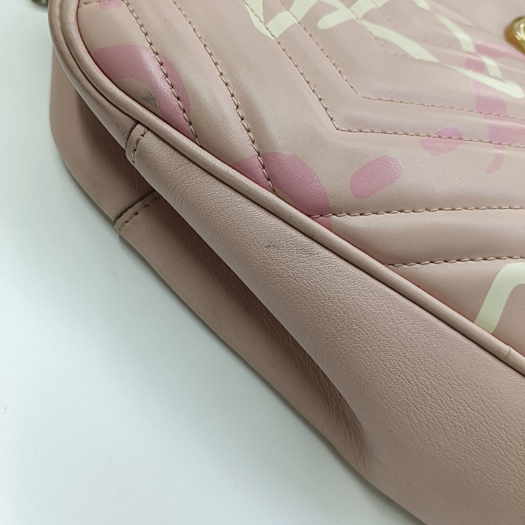 GG Marmont Medium Quilted Calfskin Pink