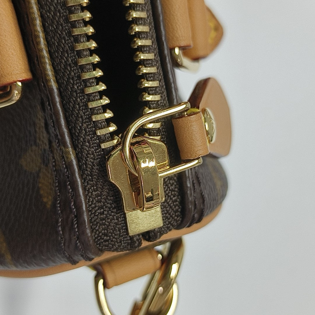SPEEDY Nano Monogram Coated Canvas Brown