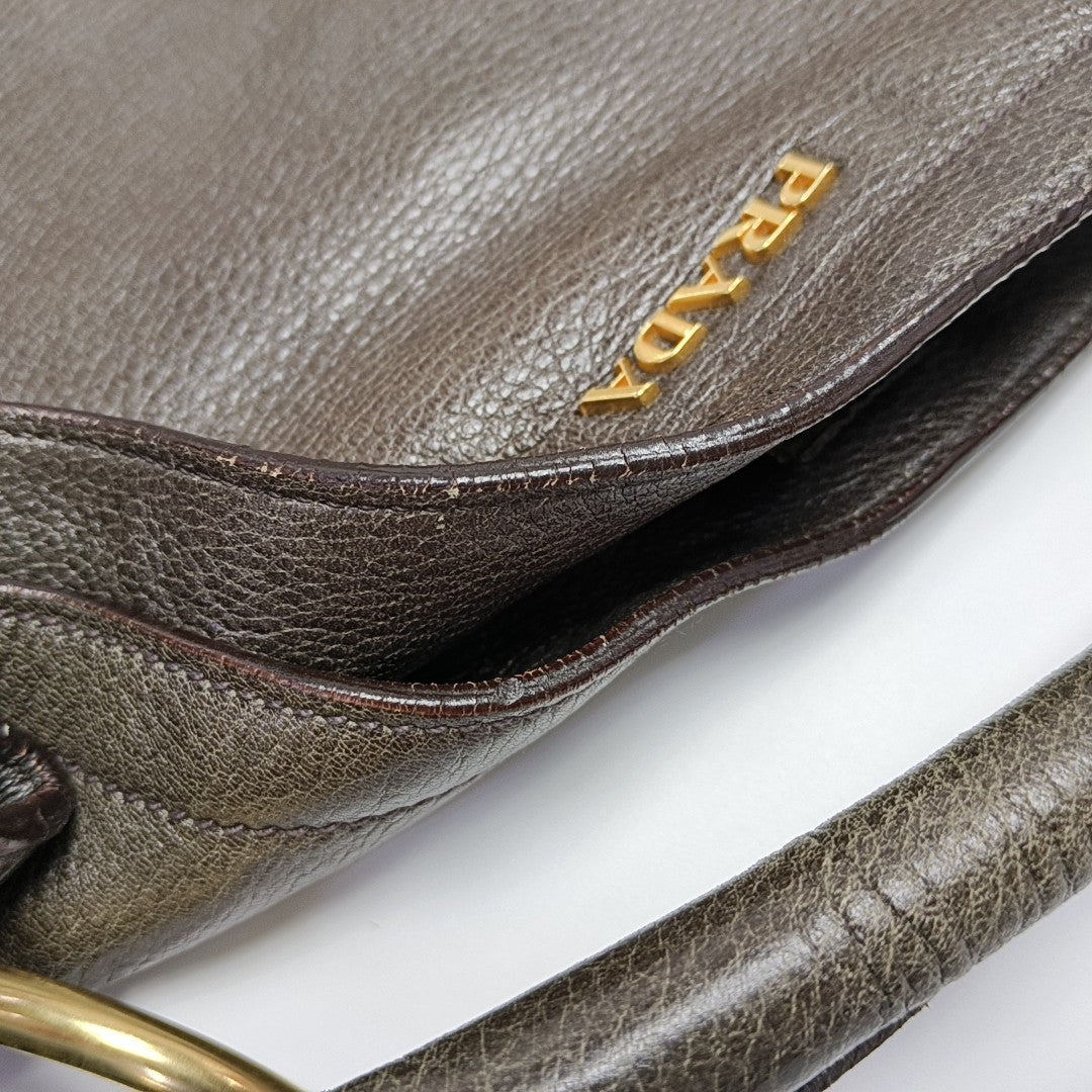 Calfskin Top Handle Bag Gray