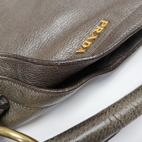 Calfskin Top Handle Bag Gray