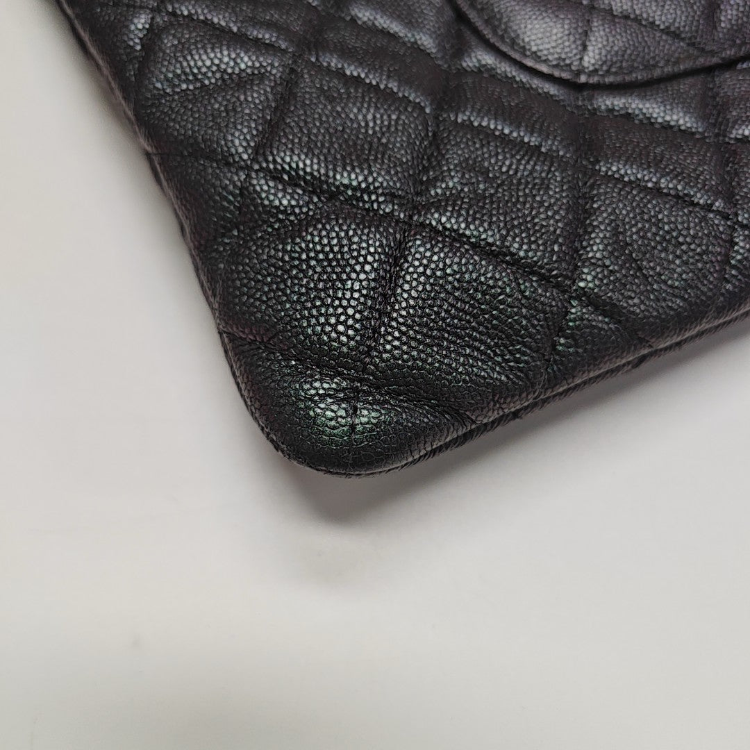 Quilted Patent Leather Tote Bag Green
