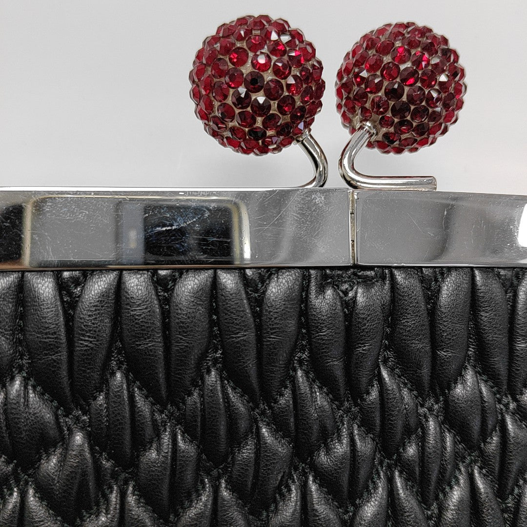 Miu Belle Quilted Lambskin Black